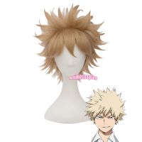 (วิกผมคอสเพลย์) Animecosplay My Hero Academia Bakugou วิกคอสเพลย์คัตสึกิผู้ชายสีน้ำตาล30ซม. ผมบลอนด์ตรงสั้นทนความร้อนได้วิกผมปลอม