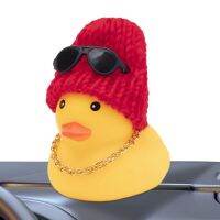 ♗▬ Duck For Car Cute Rubber Duck Toys Dashboard Ornament Car Dashboard Duck Decoration With Hat Necklace Sunglasses For Car