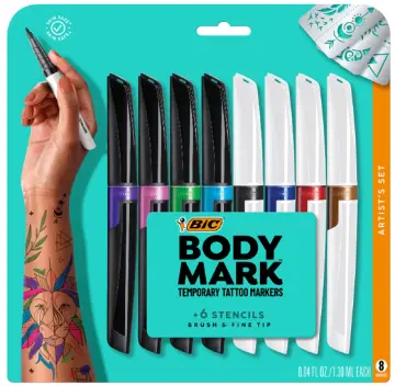 BIC BodyMark Temporary Tattoo Markers for Skin, Color Collection