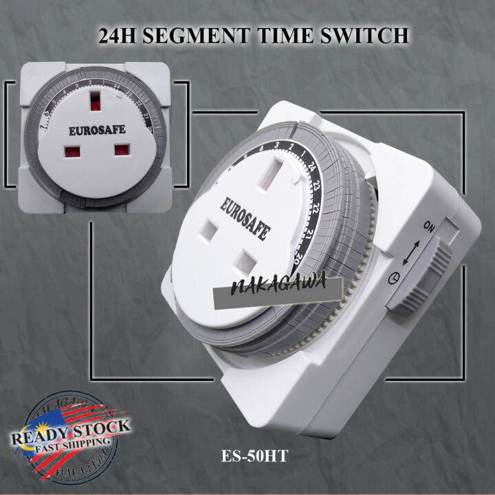 EUROSAFE 24 H SEGMENT TIME SWITCH PROGRAMMABLE TIMER PLUG IN ANALOG