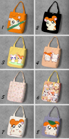 Hamtaro Cartoon Student Printed Recycle Canvas Shopping Bag Large Capacity Customize Tote Fashion Ladies Casual Shoulder Bags
