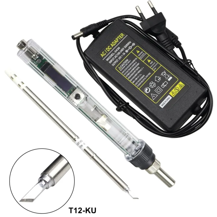 T12 Electric Soldering Iron Kit DC 1224V 72W Adjustable Temperature