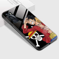 ปลอกเคสสำหรับVIVO V20SE V20 SEกรณีการ์ตูนหรูหราสำหรับชายอะนิเมะสำหรับMen Luffy Glossyกระจกเทมเปอร์ฝาครอบSoftcaseเคสประกบหลังแบบแข็งสำหรับชายหญิงชายหญิง