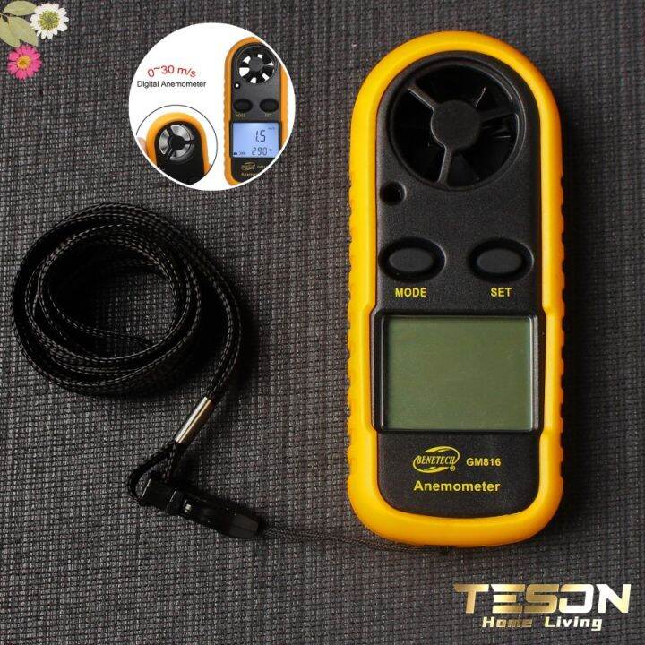 Anemometer Digital Pengukur Kecepatan Angin Alat Ukur Suhu Thermometer Lazada Indonesia