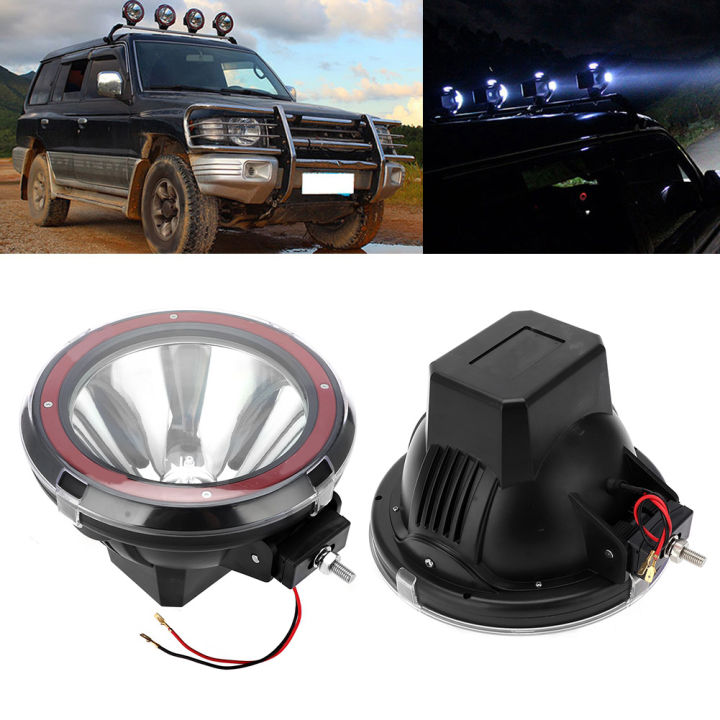 โคมไฟทำงานสปอตไลท์-hid-ออฟโรดสปอตไลท์ยานพาหนะหน้า-ip56หลังคากันชน12-24v-55w-วงแหวนสีแดง-9นิ้ว