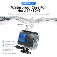 Adaptom ซองกันน้ำ60เมตรสำหรับ Gopro 12 Hero 12 11 10 9ผ้าคลุมดำน้ำใต้น้ำพร้อมอุปกรณ์กล้องแอคชั่นแคมเมราดำน้ำ