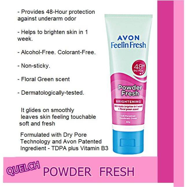 AVON FEELIN FRESH QUELCH DEO CREAM POWDER FRESH Lazada PH