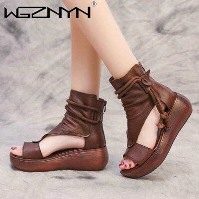 ขายดีที่สุด ioztt2023 - /┅ Hot 2021 New Leather Sandals Platform Shoes Wedges Fashion Outdoor