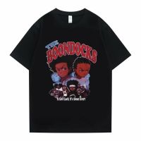 เสื้อยืด Boondocks Huey และ Riley แขนสั้นพิมพ์ลายสไตล์ฮิปฮอปสำหรับผู้ชายและผู้หญิง