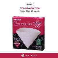 HILLKOFF : กระดาษกรอง Hario Paper Filter V60 02 ขนาด 1-4 cups 40 แผ่น (สีขาว) กระดาษกรองกาแฟ กระดาษดริปกาแฟ ฟิลเตอร์ดริปกาแฟ กาแฟดริป