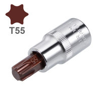 1pc 1/2 Drive Torx Bit Socket T55 Screw Drivers Socket Allen Key Screwdriver Bit S2 Steel 55mm Length-pangyh