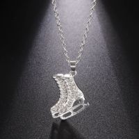 Jewelry Necklace Light Necklace Crystal Female Skates Gift Ice Shoes Skate Luxury Pendant Roller Women 【hot】Amaxer 3D for Zircon