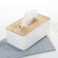Tissue Box Wooden Cover Toilet Paper Box Solid Wood Napkin Holder Case Simple Stylish Tissue Paper Dispenser Home Car Decor