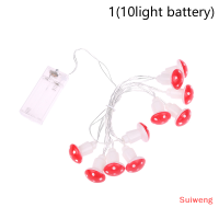 Suiweng USB หลอดไฟประดับแบบสายเห็ด10LED 3ม. 20LED 1.5ม. ใช้แบตเตอรี่/ใช้สำหรับปีใหม่