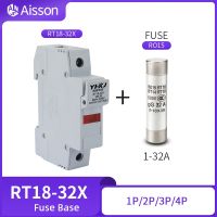 【YF】 RT18-32X 1P 2P 3P 4P Fuse Holder DIN Rail Mounting Bottom Adapter AC 380V-500V 500V with RO15 10x38mm Ceramic