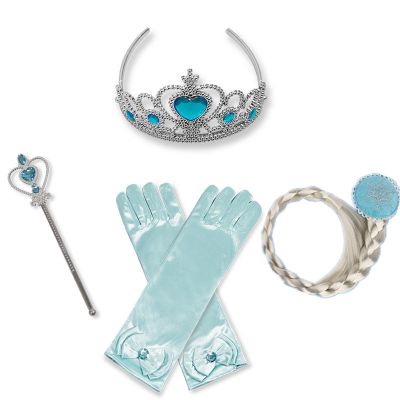[WFRV]Accessories Set Anna 4Pcs Headwear Magic Wand+ Crown +s + Hair Girls Kids Chirldren Birthday Halloween Cospaly Gifts