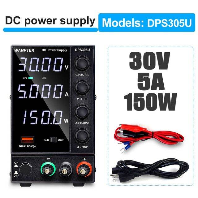 Adjustable DC Power Supply 4 digit Lab Bench Power Source 30V 10A 5A AC ...