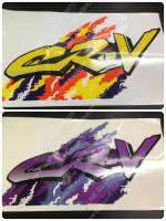 สติ๊กเกอร์แบบดั้งเดิม ติดฝาครอบล้ออะไหล่ HONDA CRV ติดรถ แต่งรถ ฮอนด้า sticker CR-V ม่วง เหลือง