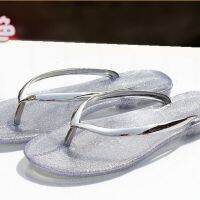 New package mail Han Guochun color transparent crystal flip-flops antiskid sandals slippers stuffies female summer