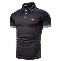 、’】【= DINGSHITE Men Fashion Short-Sleeve Laple Polo Business Shirt