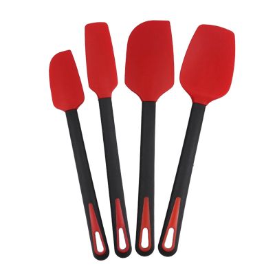 4 pcs Silicone Spatulas for Cooking High Heat Resistant Scraper Commercial Baking Spatula for Kitchen Cooking Utensils