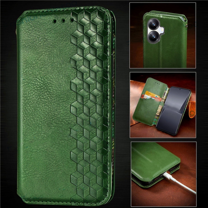 Flip Leather Phone Case For Realme C55 Nfc C 55 Realmec55 Magnetic