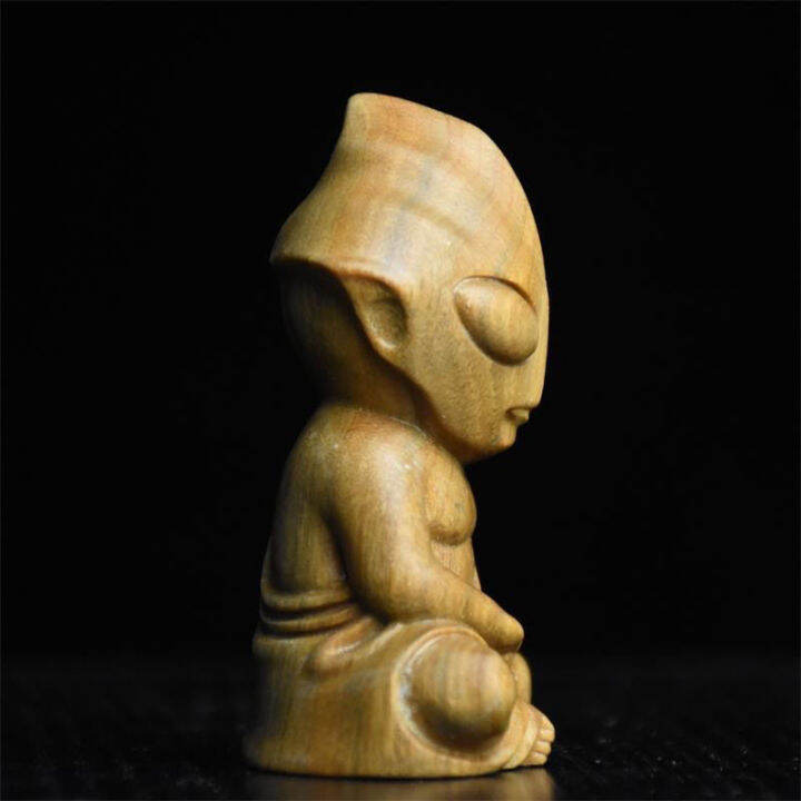 spot-parcel-post-arborvitae-wood-carving-ultraman-creative-hand-pieces-guajacwood-solid-wood-diga-buddha-decoration-hand-toy-birthday-gift