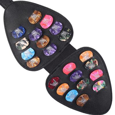 Guitar Picks Holder Case Bag Organizer Box Holds &amp; 22 Picks PU Leather Portable Guitar Plectrums Storage Pouch guitar accessorie Guitar Bass Accessori