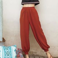 Migu - Caramel Rust Pants กางเกงขายาวสีน้ำตาลคาราเมล ปลายจั้มขา