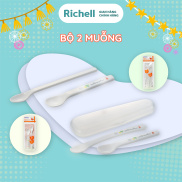 Bộ 2 muỗng ăn dặm kèm hộp Richell Nhật Bản Baby