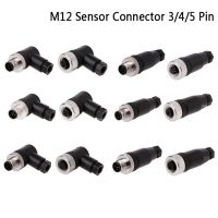 M12 Sensor Connector Waterproof Male amp;female Plug Screw Threaded Coupling 3/4/5 Pin