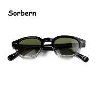 ♝■▧ Acetate Vintage Sunglasses Men Round Retro Sun Glasses For Women Green Glasses For Driving Goggle Man Reflective Oculos