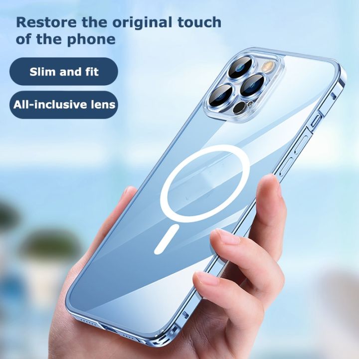 enjoy-electronic-for-iphone-14-pro-max-13-pro-luxury-metal-frame-transparent-back-lens-film-protective-phone-case-for-magsafe-aluminum-alloy-case