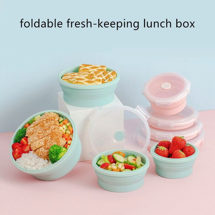 3Pcs/Set Silicone Folding Lunch Box with Lid Portable Picnic