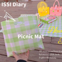 ISSI Diary เสื่อปิคนิคกลางแจ้ง 200 ซม. x 150 ซม. กว้างพับได้ตั้งแคมป์กลางแจ้งนอนเดินป่ากันน้ำผ้าออกซ์ฟอร์ดลายสก๊อตขยายหนาหลายแผ่นผ้าห่ม