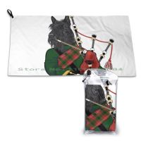 Scottish Terrier Plays The Bagpipes Quick Dry Towel Gym Sports Bath Portable Scotty Scotties Scottish Terrier Scottish Bagpipes