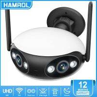 Harmol 180° Ultra-Wide Angle WiFi Camera 4K Ultra High Definition Dual Lens Wireless Outdoor Security CCTV AI Humanoid Detection Two Ways Audio CCTV Surveillan