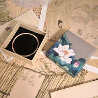 Box Gift Case Hibiscus Pattern Jewelry Box Packaging Box Package Case Simple Style Necklace Boxes Jewelry Case