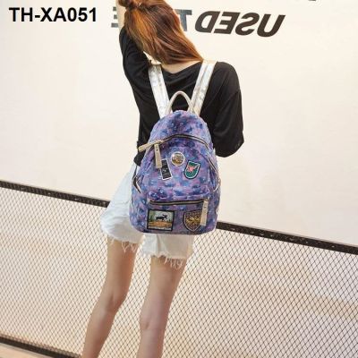 Geely Xiong Zhengpin han edition badge cool bag embroidered punk cowboy tide female travel shoulders back schoolbag