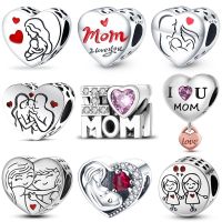 Real 100% 925 Sterling Silver Love Heart Mothers Day Charms Beads Fit Pandora Original Bracelet Diy Jewelry Making Gift For Mom