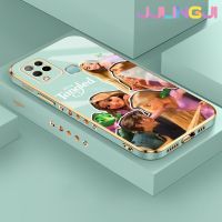 Jlingji เคสสำหรับ Infinix Hot 10S NFC Hot 10T เคสลายการ์ตูนสโนว์ไวท์ใหม่กรอบสี่เหลี่ยมพื้นผิวเคสซิลิกาเจลกันกระแทกเคสมือถือรวมเลนส์กล้องถ่ายรูปฝาครอบป้องกัน