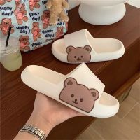 ✨Slippers✨Selipar Wanita Korean version cute cartoon slippers indoor and outdoor wear non-slip deodorant stepping on women slippers thick bottom indoor slippers