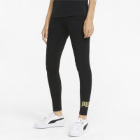 PUMA BASICS - กางเกงเลกกิ้งผู้หญิง Essentials+ Metallic Leggings สีดำ - APP - 84830701