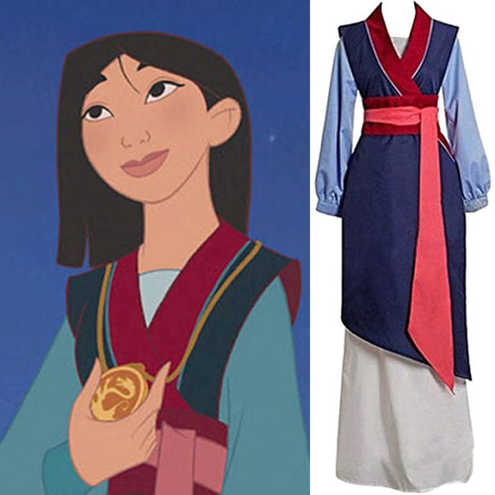 Kid Adult Women Disney Movie Mulan Traditional Kimono Dress Halloween ...