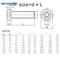 1 5-50ชิ้น M2 ISO7380 M2.5 M4 M5 M6 M8 A2สแตนเลสกลมหรือสีดำปุ่มซ็อกเก็ตหกเหลี่ยมเกรด10.9สกรูหัวอัลเลนสินค้าใหม่
