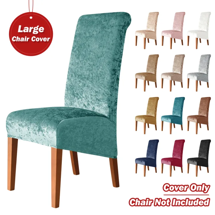 2 Pcs Crushed Velvet Large Dining Chair, Teal Dining Room Chair Slipcovers