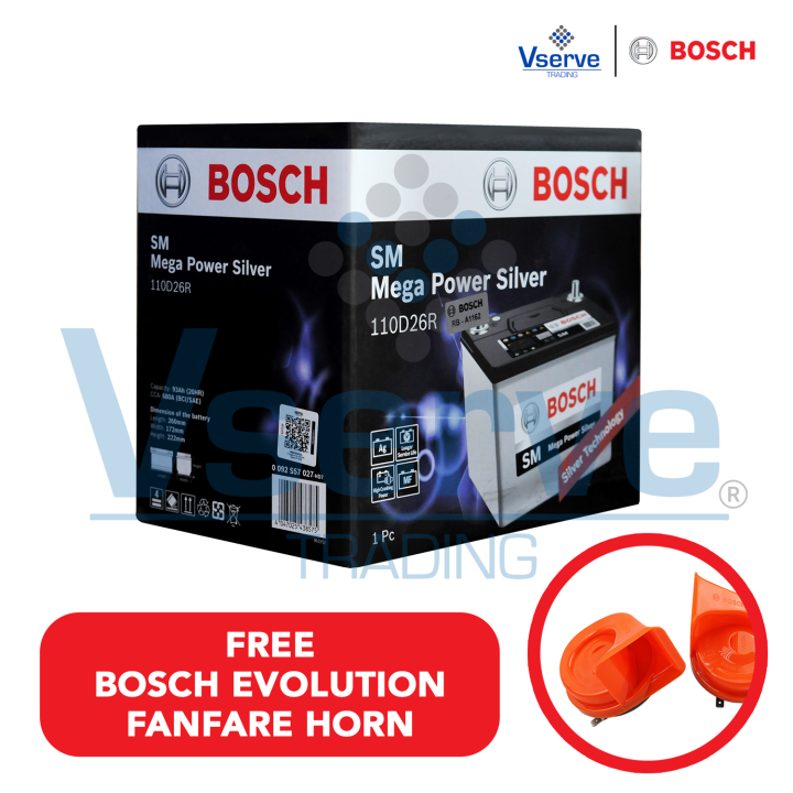 Bosch Battery S5 SM Mega Power Silver 110D26R N50 93Ah 12V For Car