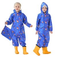 80-130CM One Piece Waterproof Raincoat For Children Kids Baby Rain Coat Poncho Boys Girls Siamese Outdoor Playing Siut Raingear