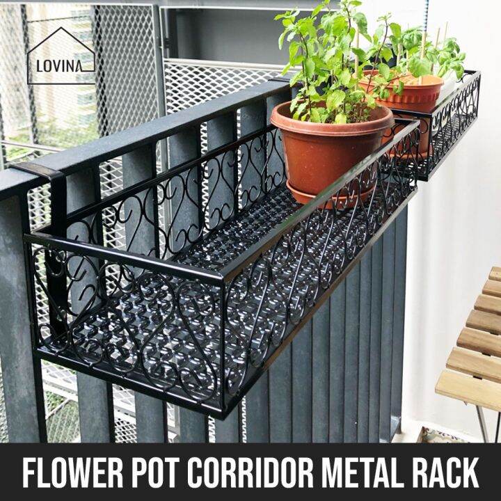 SG Corridor Flower Pot Plant Hanging Rack Balcony Garden Metal