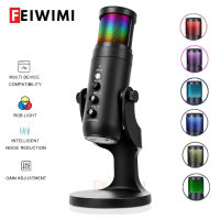 RGB USB Condenser Microphone Professional Vocals Streams Mic Recording Studio Micro for PC YouTube Video Gaming MikrofoMicrofon